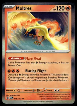 Moltres 146/165 Rare 151 Pokemon Holo Near Mint - Image 1
