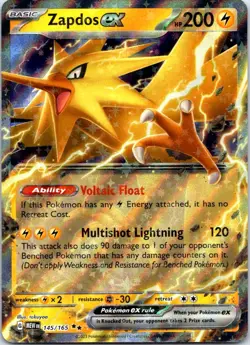 Zapdos ex 145/165 Double Rare 151 Pokemon Holo Near Mint - Image 1