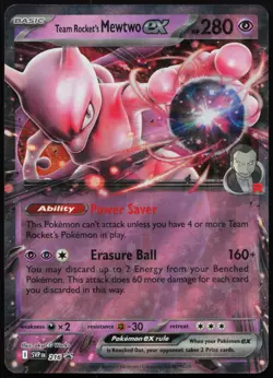 Team Rocket's Mewtwo ex 216 Holo Promo Scarlet & Violet Promo Pokemon NM - Image 1