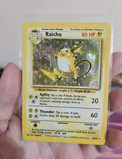 Raichu 14/102 Pokemon Base Set Holo Rare Unlimited - Image 3
