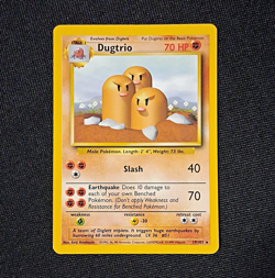 Pokemon TCG Base Set Dugtrio 19/102 Rare Unlimited 70 HP English 1999 Wizards - Image 1