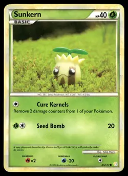Sunkern 85/123 Common HeartGold & SoulSilver Pokemon MP - Image 1