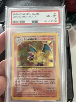 Pokemon Charizard Base Set Unlimited Holo Rare #4 Psa 8 Collectors Piece - Image 1