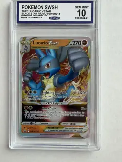 Pokemon Lucario VSTAR #214 Promo Black Star Holo CCG 9 Sword & Shield - Image 1