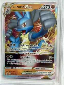 Pokemon Lucario VSTAR #214 Promo Black Star Holo CCG 9 Sword & Shield - Image 2
