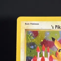 2000 Pokemon Black Star Promo Birthday Pikachu Holo #24 DAMAGED *SWIRL* - Image 3