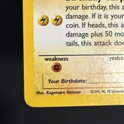 2000 Pokemon Black Star Promo Birthday Pikachu Holo #24 DAMAGED *SWIRL* - Image 4