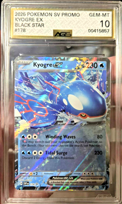 2025 POKEMON SV PROMO KYOGRE EX BLACK STAR #178 GEM MINT 10 - Image 1