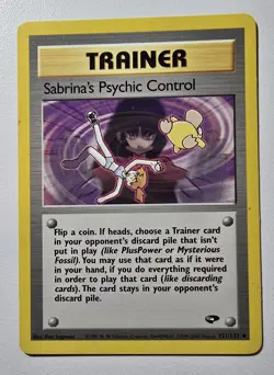 Pokemon TCG Sabrina’s Psychic Control, 2000 Trainer 121/132 Uncommon Near-Mint - Image 1