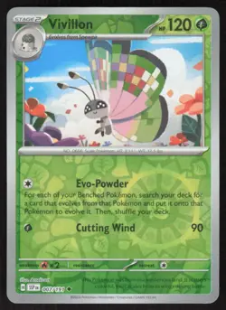 Pokemon Vivillon Uncommon 007/191 SV08: Surging Sparks Reverse Holofoil NM - Image 1