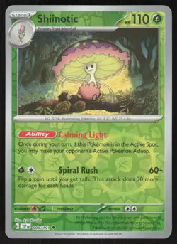 Pokemon Shiinotic Uncommon 009/191 SV08: Surging Sparks Reverse Holofoil NM - Image 1