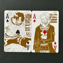 S7326 Ace & Sabo Japanese One Piece Film Gold Poker Playing Cards J11 - Image 1