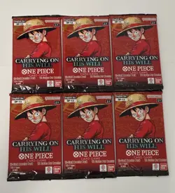 One Piece TCG OP-13 Carrying On His Will 6 Booster Pack Factory Sealed Brand New - Image 1