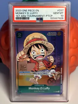 Monkey D Luffy P-037 (1st Anniversary Tournament Promo) PSA 10 - Image 1