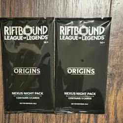 Riftbound: League of Legends Origins Nexus Night Promo Pack Lot (2) 3 Cards 14+ - Image 1