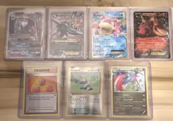 Pokemon TCG 7-Card Holo Lot: Lunala GX, M Sharpedo EX, Fossil Porygon - Image 1