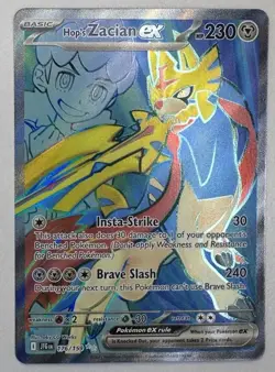 Pokemon TCG Hops Zacian EX Full Art Holo Card 176/159 Journey Together MINT - Image 1