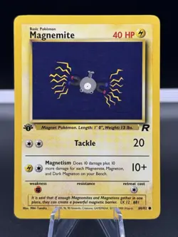 Pokemon Team Rocket Magnemite 60/82 1st Edition Common Card - LP - Image 1
