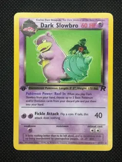2000 WOTC Pokemon TCG Card Team Rocket 1st Edition 29/82 DARK SLOWBRO Non Holo - Image 1