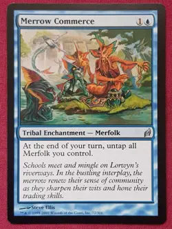 Magic The Gathering LORWYN MERROW COMMERCE blue card MTG - Image 1