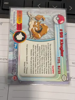 Kingler #99 Pokemon Card 2000 Topps TV Animation - Blue Label First Print - Image 2