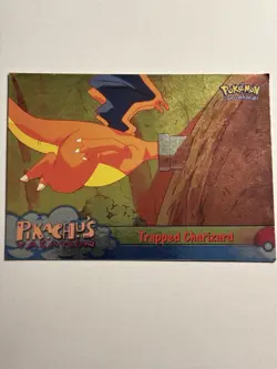 Pokemon Topps Trapped CHARIZARD #51 Blue Logo 1st Edition Movie Card Vacation - Image 1