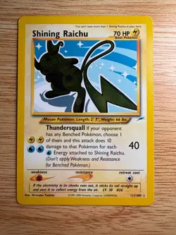 Shining Raichu 111/105 Neo Destiny Holo Pokemon Trading Card - Image 1