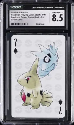 2006 POKEMON PLAYING CARDS JPN #7 LARVITAR & PUPITAR CGC 8.5 - Image 1