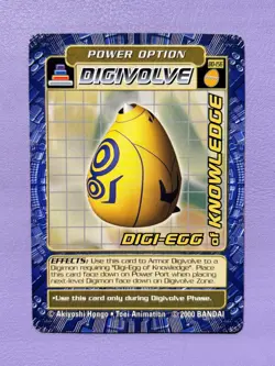 BO-156 Digi-Egg of Knowledge Digimon Card Digi-Battle Series 3 2000 Bandai MP - Image 1
