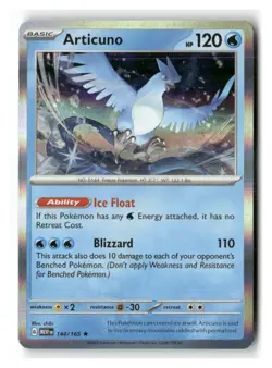Articuno 144/165 Rare 151 Pokemon Holo Near Mint - Image 1