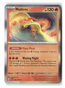 Moltres 146/165 Rare 151 Pokemon Holo Near Mint - Image 1