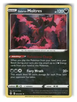 Galarian Moltres 093/203 Holo Rare Evolving Skies Pokemon Holo Near Mint - Image 1