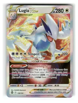 Lugia VSTAR 139/195 Holo VSTAR Rare Silver Tempest Pokemon Holo Near Mint - Image 1