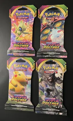 Pokemon TCG - Vivid Voltage Sleeved Booster Pack Art Bundle (Set Of 4) Sealed - Image 1
