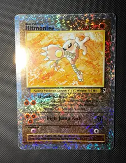 Pokemon TCG Hitmonlee Fossil Holo 7/62 1999 Ken Sugimori PSA 1 Candidate - Image 1