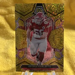 2024 Panini Mosaic Gold Sparkle 04/24 GEORGE KARLAFTIS KANSAS CITY CHIEFS - Image 1