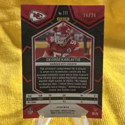 2024 Panini Mosaic Gold Sparkle 04/24 GEORGE KARLAFTIS KANSAS CITY CHIEFS - Image 2