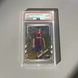 2020 Topps Chrome UCL Speckle Refractor #61 Pedri RC Rookie PSA 8 - Image 1