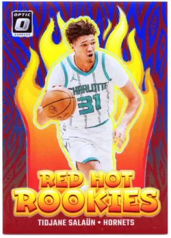 2024-25 Donruss Optic Tidjane Salaun #5 Red Hot Rookies Blue /49 RC Hornets - Image 1