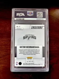 2023 Panini Instant Victor Wembanyama RC #5, PSA 10 Gem Mint - Image 2