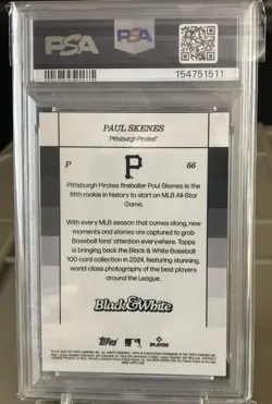2024 Topps Black & White Paul Skenes Rookie Pittsburg Pirates - Image 2