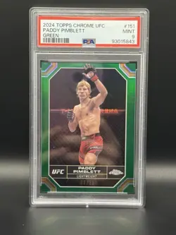 2024 Topps Chrome UFC - Paddy Pimblett #151 Green Refractor /99 PSA 9 - Image 1
