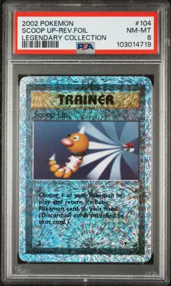 2002 POKEMON LEGENDARY COLLECTION #104 SCOOP UP-REVERSE FOIL PSA 8 - Image 1