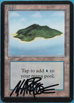 Island (B Light Purple) Alpha PLD Basic Land SIGNED CARD (521230) ABUGames - Image 1