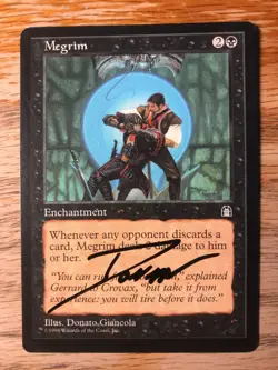 Magic the Gathering MTG Megrim Stronghold signedNM - Image 1