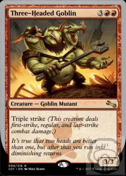 Three-Headed Goblin 99 R Unstable Magic: The Gathering NM/M - Image 2