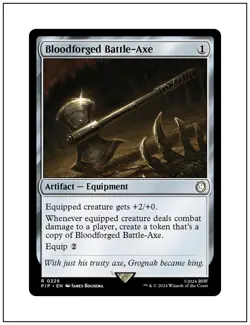 Bloodforged Battle-Axe, Fallout Commander, Magic the Gathering MTG NM - Image 1