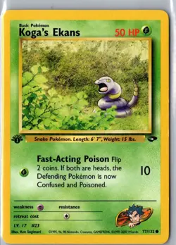 KOGA'S EKANS 77/132 COMMON GYM CHALLENGE POKEMON LP 1st Edition - Image 1