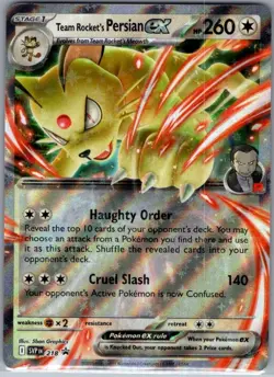 Team Rocket's Persian ex 218 SV: Scarlet & Violet Promo - Pokemon Card - NM - Image 1