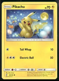 Pikachu 56/236 Common Unified Minds Pokemon Moderately Played - Image 1